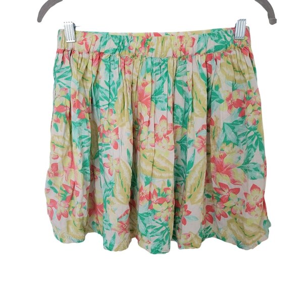 American Eagle Outfitters Floral Pleated Mini Skirt Womens Size S Pockets Summer - Picture 2 of 6